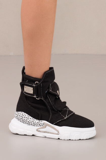 Women's Denim Boots Black Summer Suitable for Daily Use