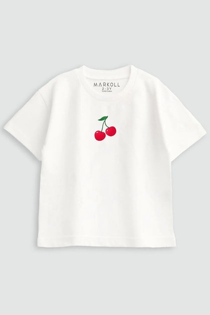 Girl's Cherry Printed T-Shirt 100% Cotton Summer Cute Design (1-5 Years)
