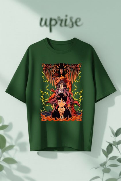 Attack on Titan Eren Yeager Printed Cotton Oversize T-Shirt