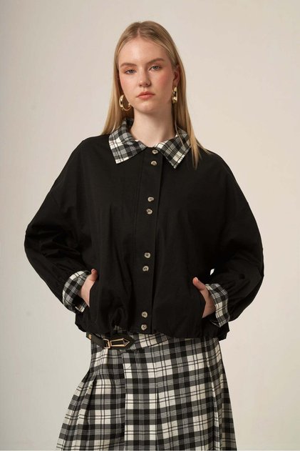 Women's Plaid Suit Black 31353
