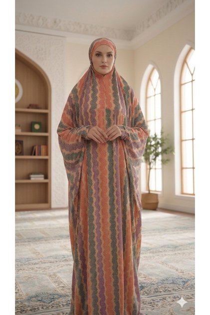 Light weight Prayer Dress / Namazi/ Libs Salah with Integrated Khimar