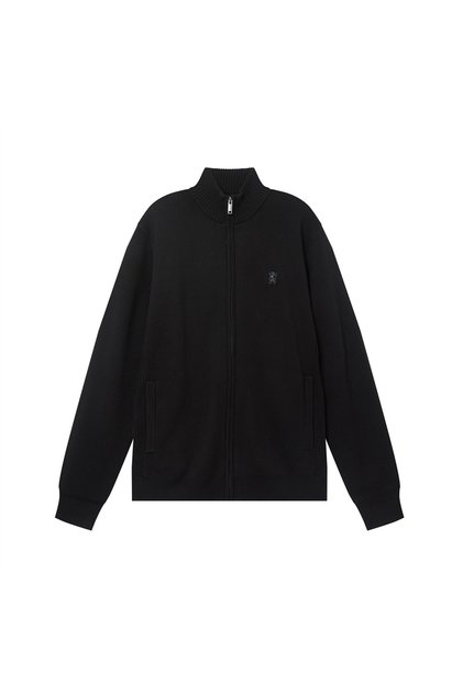 Men's Full-Zip Mock Neck Textured Knit Cardigan