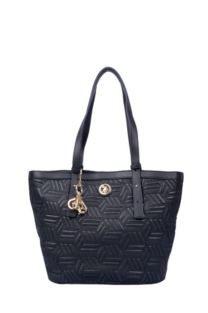 Geantă tote, neagră, cu logo, pentru femei