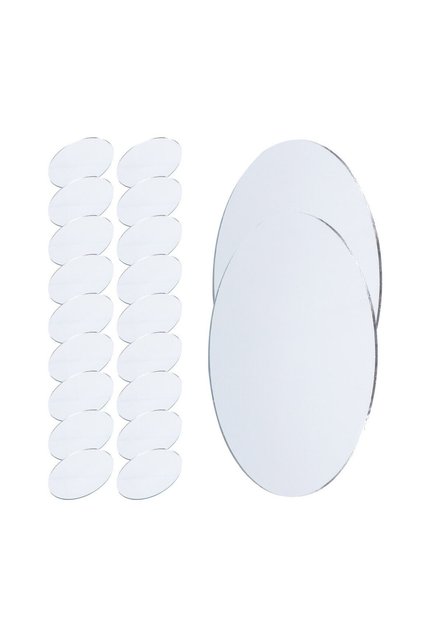 Set 50 Oglinzi Acrilice Decorative, Model Oval, Autoadezive, 8x5 cm, Argintiu