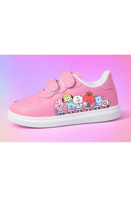White Sole Cute Characters Printed Girls' Sports Shoes