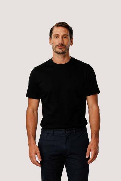 Black 100% Cotton Men's T-Shirt – Crew Neck