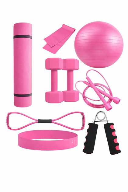 9 Parçalı Pilates Ve Fitness Seti Pilates Minderi, Dambıl, Squat Band Ve Daha Fazlası!