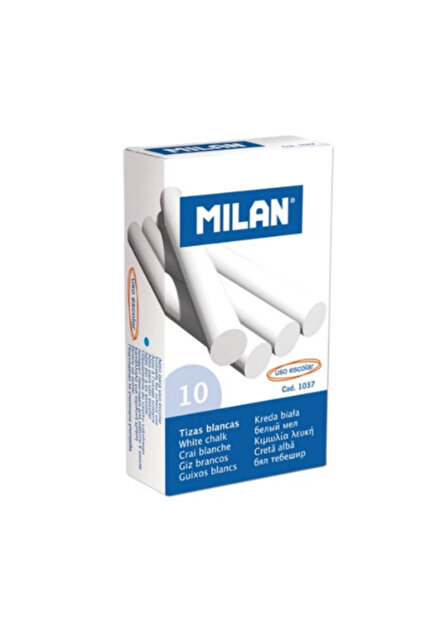 Cretă rotundă, 10 bucăți/set, culoare albă
