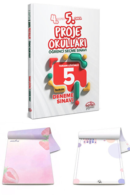 2026 4. Sınıftan 5. Sınıfa Proje Okulları Seçme Sınavı Tamamı Çözümlü 5 Deneme ve Çalışma Defteri