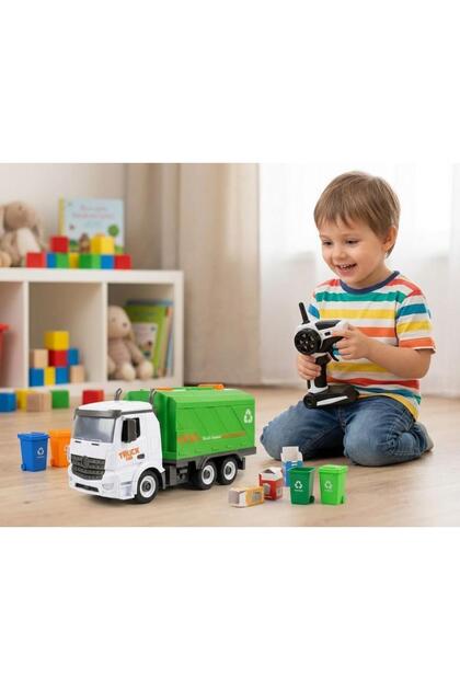 Uzaktan Kumandalı Işıklı 2.4 GHz 1:18 Ölçekli DIY Sök Tak Yol Temizleyici Oyuncak Kamyon