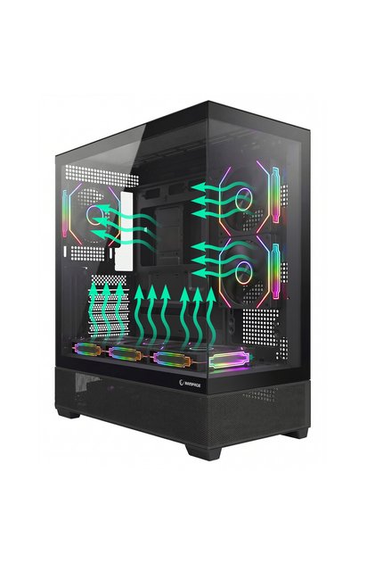 HYDRA V5 750W 80 Plus Bronze Siyah 6*12cm ARGB Fan ATX MID-T Gaming Oyuncu Kasası