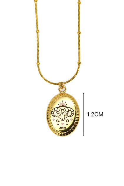 Aries Zodiac Steel Necklace with Chain