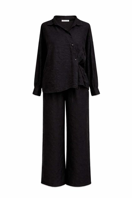 4840 Women's Soft Flow Shirt Pants Loose Set Black