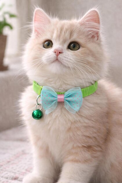 Bow Fabric Cat Necklace