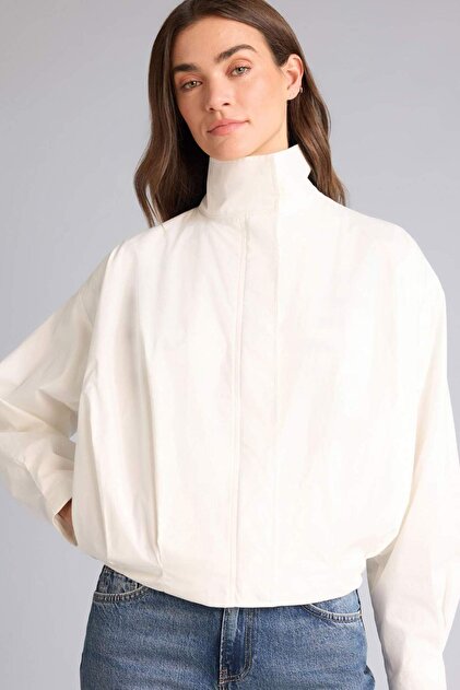 Defacto Balloon Fıt Dik Yaka Poplin Blazer Ceket H0893AX26SM