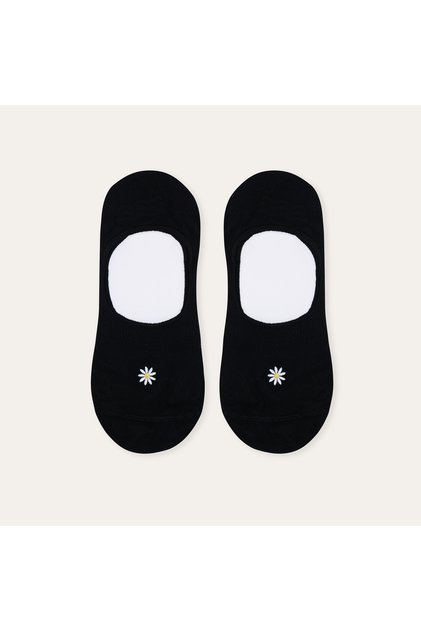 Women's Black Embroidered Ballerina Socks