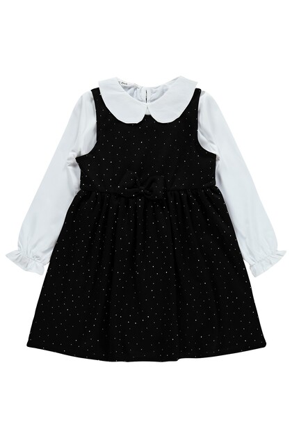 Stone Printed Dress for 6-9 Years - Black