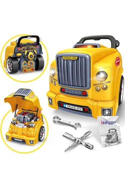 Σετ παιχνιδιού 2 σε 1 MiniMechanix, Διαδραστικό Σετ Επισκευής Κινητήρων και Λειτουργικό Βολάν, 59 Τεμάχια, Κίτρινο