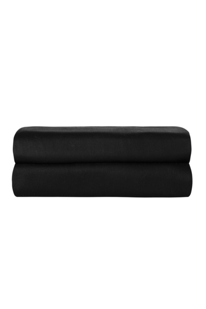 Linestyle Double 100% Cotton Satin Fitted Sheet 160X200+35 cm Black