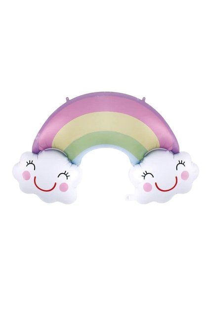 Rainbow Foil Balloon 92X62 cm – Cloudy Rainbow Birthday Balloon