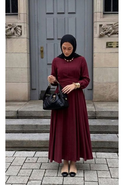 Flexible Crepe Fabric Stylish Special Occasion Hijab Dress