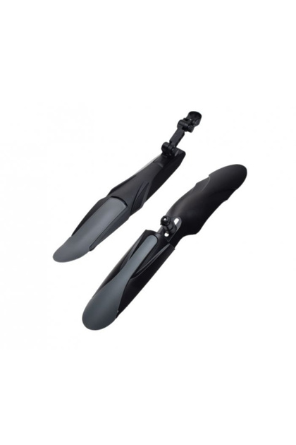 Set aparatori noroi fata+spate, pentru biciclete cu amortizoare, roata 24 - 28 inch, culoare negru/g