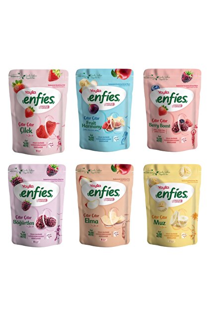 Enfies Freeze Dried Dondurularak Kurutulmuş Çıtır Meyve-6 Çeşit Mix