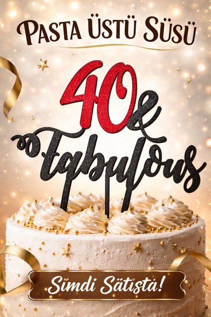 40 Yaş Pasta Süsü