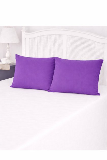 Cotton Pillowcase with Cover, Plain, 2 Pieces, 50cm X 70cm - Purple