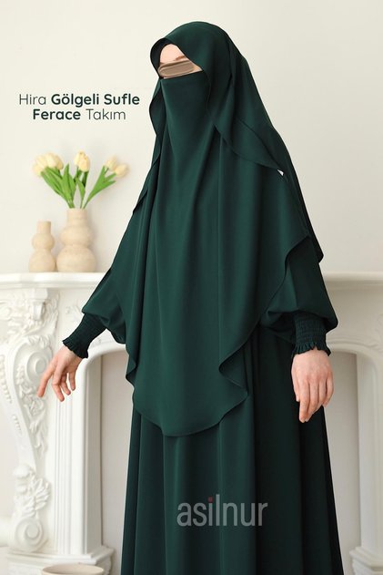 Set de halate Hira Gölgeli Sufle, verde smarald