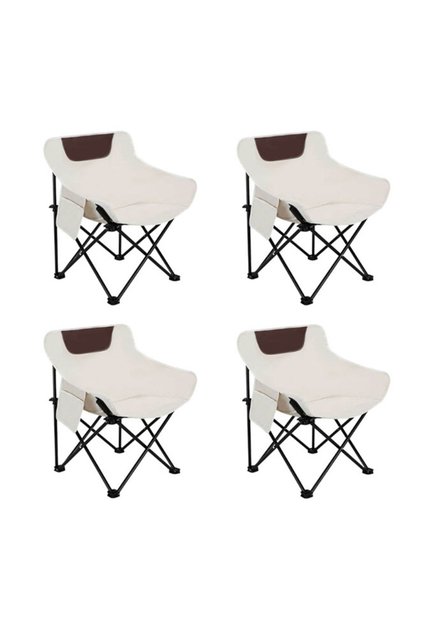 Folding Chairs Heavy Duty Support 330 Lbs Outdoor Moon Chair With Carry Bag,With Side Pockets 4pcs