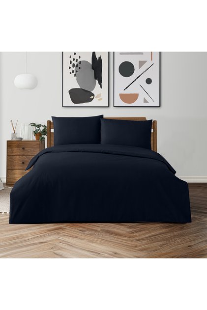 Freesia Double Ranforce Duvet Cover Set Navy Blue (3 Pieces) 200X220/50X70 Navy Blue