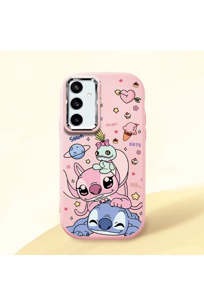 Pink Silicone Patterned Case with Shock Absorbing Camera Protection Compatible with Samsung Galaxy S23 Fe