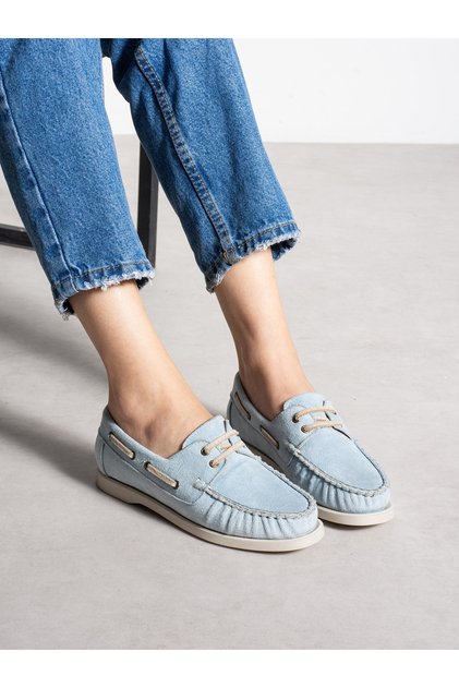 Elmar Baby Blue Lace-Up Women's Loafer