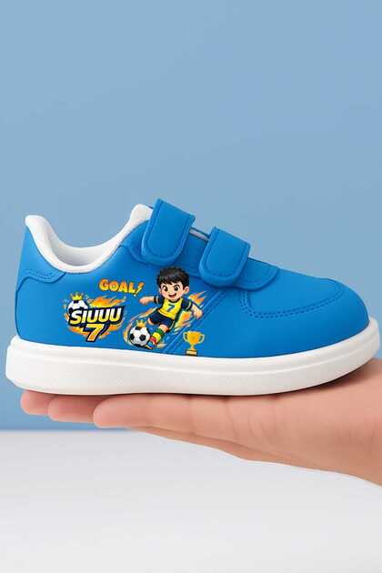 Tsiuuuu Goat 78 Football Printed Boys' Sports Shoes Sneaker with Tape