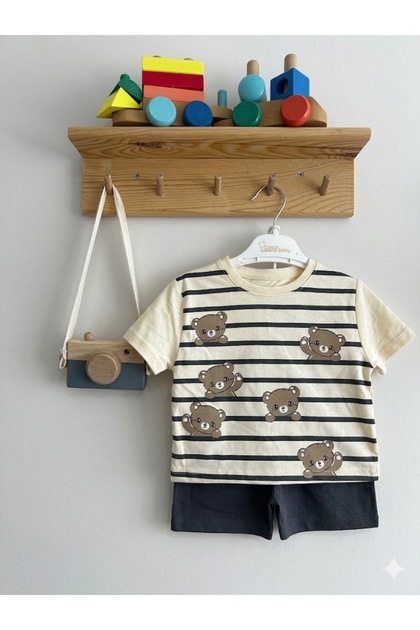 Cute Bears Printed Summer Shorts Set