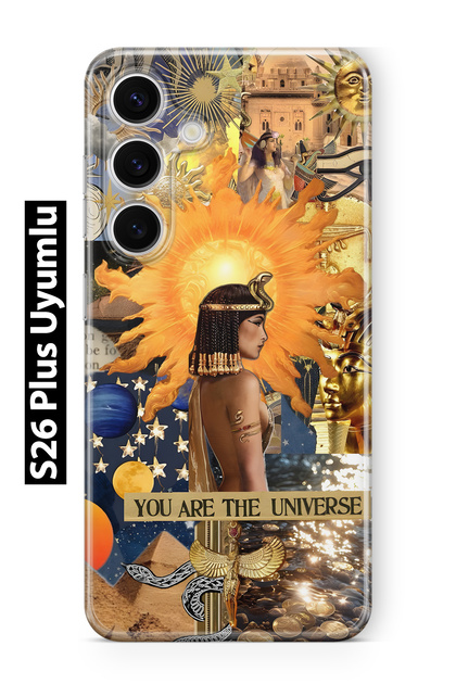 Samsung Galaxy S26 Plus Compatible Cleopatra Patterned Transparent Phone Case