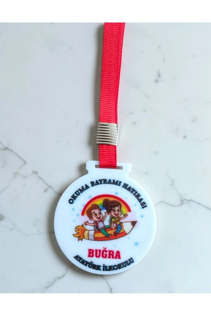 Reading Day Souvenir White Plexiglass Medal 5 Pieces