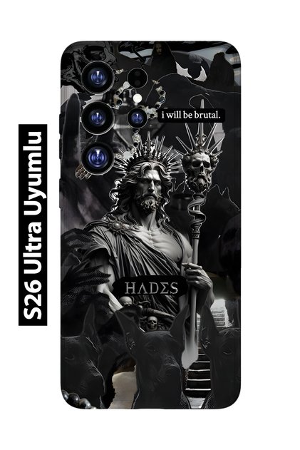 Samsung Galaxy S26 Ultra Compatible Hades Mythology Patterned Transparent Phone Case