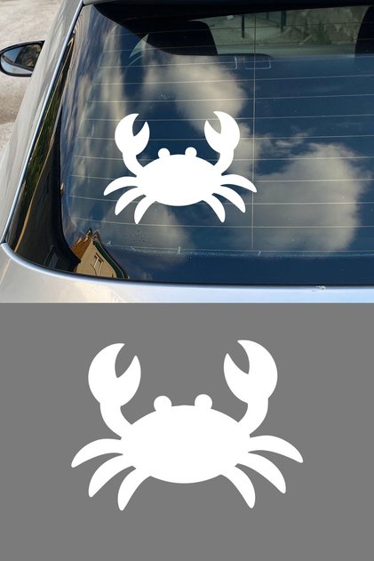 Car Sticker with Crab Figure - Sea-Themed Crab Sticker - Motor Car Auto Sticker 15X11Cm