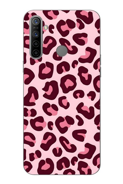 Realme 5I / 6I / C3 Compatible Pink Leopard Pattern Transparent Phone Case