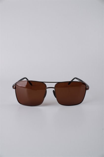 Men's Rectangular Metal Framed Brown Sunglasses Gg25Mp3219R04