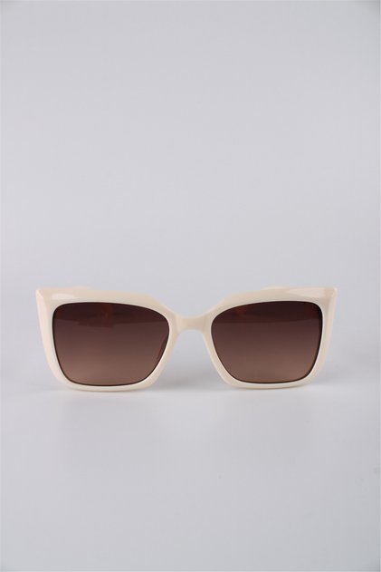 Women's Beige Square Frame Gradient Glass Stylish Sunglasses Gg25Sm8034R02