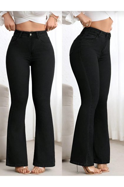 Women's Black Lycra Spanish Pants Jeans