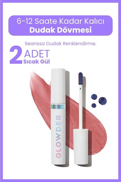Set of 2 Lip Tattoo Lipstick Hot Rose Permanent Smudge-Proof Peel-Off Lipstick