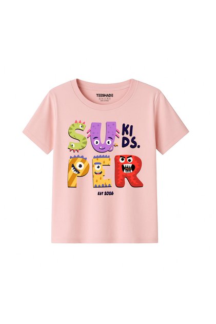 Cute Super Kids Dino T-Shirt for Unisex Kids – 100% Cotton Multiple Colors – Sizes 0-16 Years