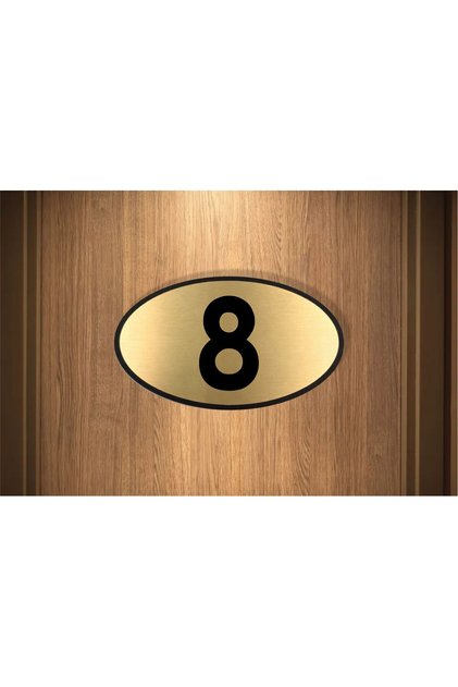 Apartment Site - Apartment Hotel Office Door Number Gold - Black Plexiglass 10X7Cm Number 8 Will Be Sent
