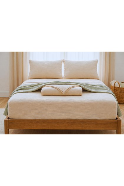 Fitted Sheet 100% Cotton Muslin Double Size Sheet Set