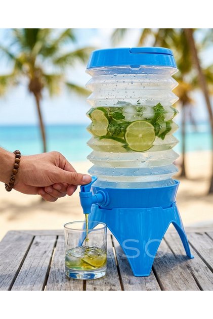 Portatif Su Sebili 5 Litre, Kamp & Piknik Soğuk İçecek Sebili, Katlanabilir, Taşınabilir