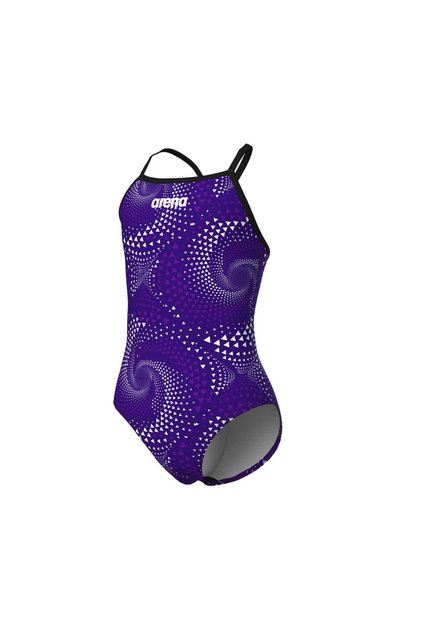 Girl's Fireflow Swimsuit Lightdrop Back Black-Team Purple